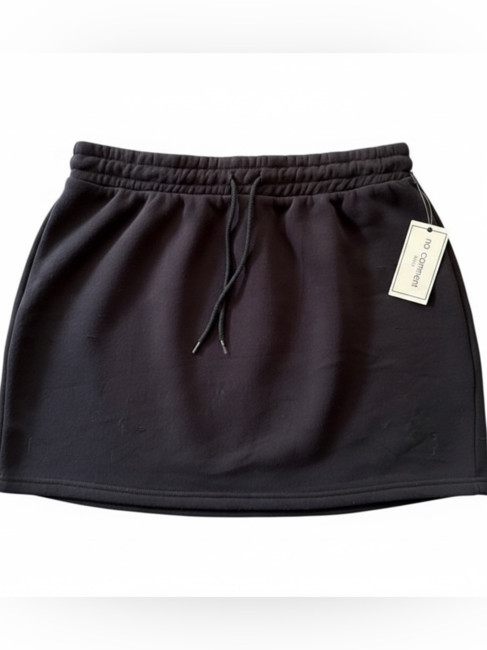 No Comment NY LA Black Semi Distressed Skirt Soft Cozy Casual Skirt | NWT
